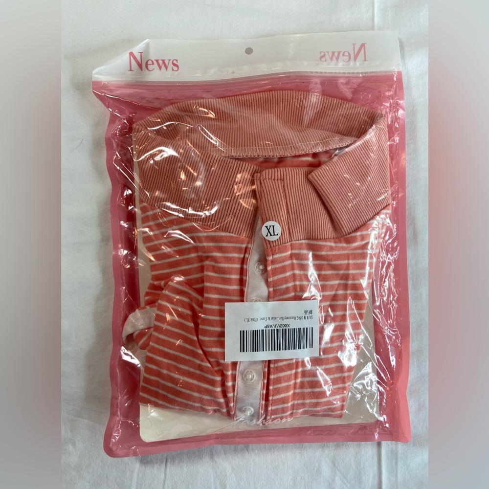 Recovery Suit for Dogs pink Stripes, Size XL